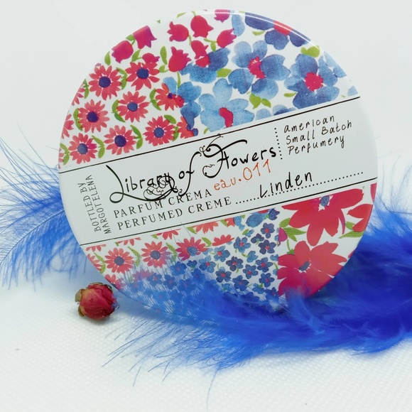 LIBRARY OF FLOWERS by MARGO ELENA Linden Perfumed Cream Tin NEW - Picture 1 of 3